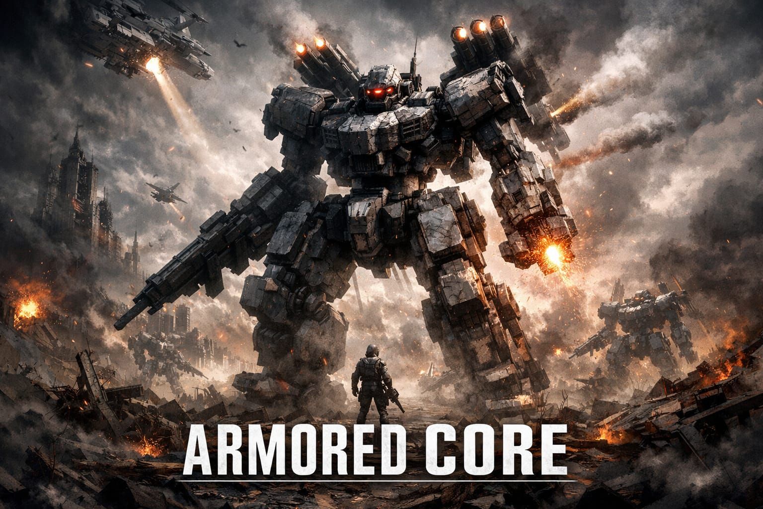 Armored Core Key Art: Futuristic Mech Warrior