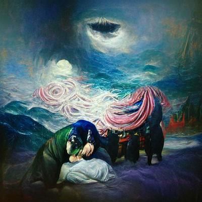 Nightmare Landscape in Nihonga Style