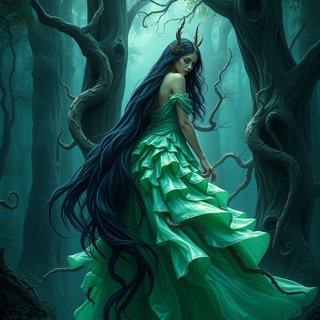 Ethereal Princess in Luminous Forest