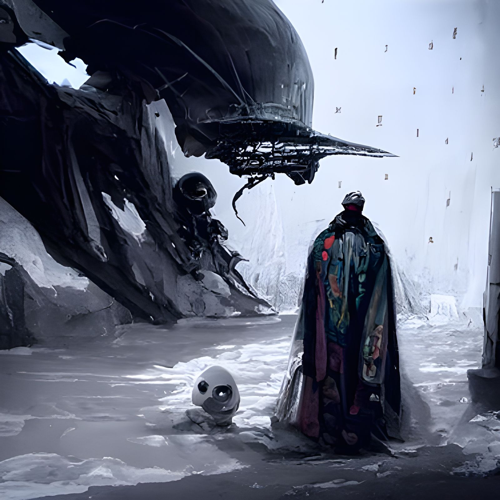 Horror Spaceship in Gustave Doré Style