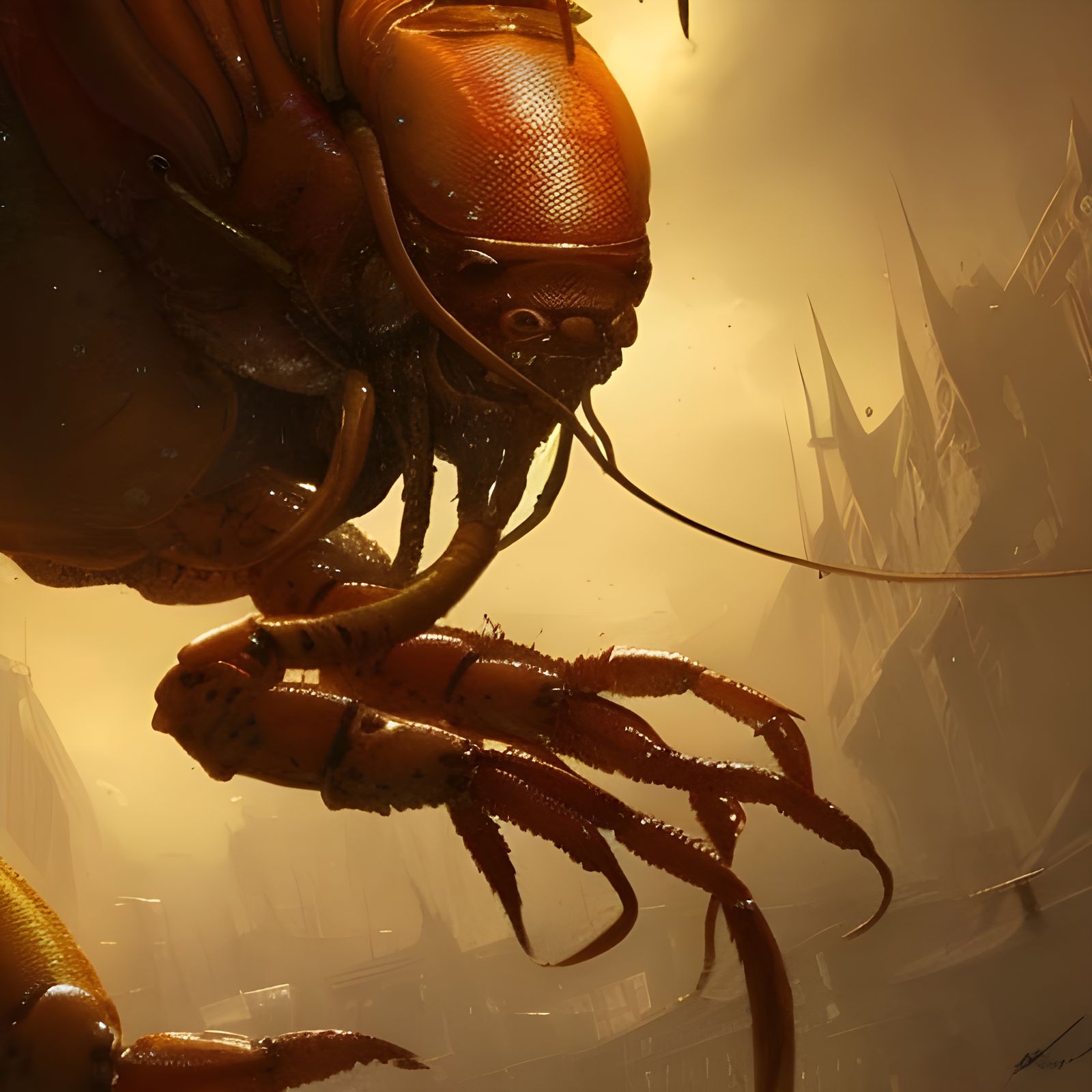 Golden Crawfish in Epic Cinematic Style