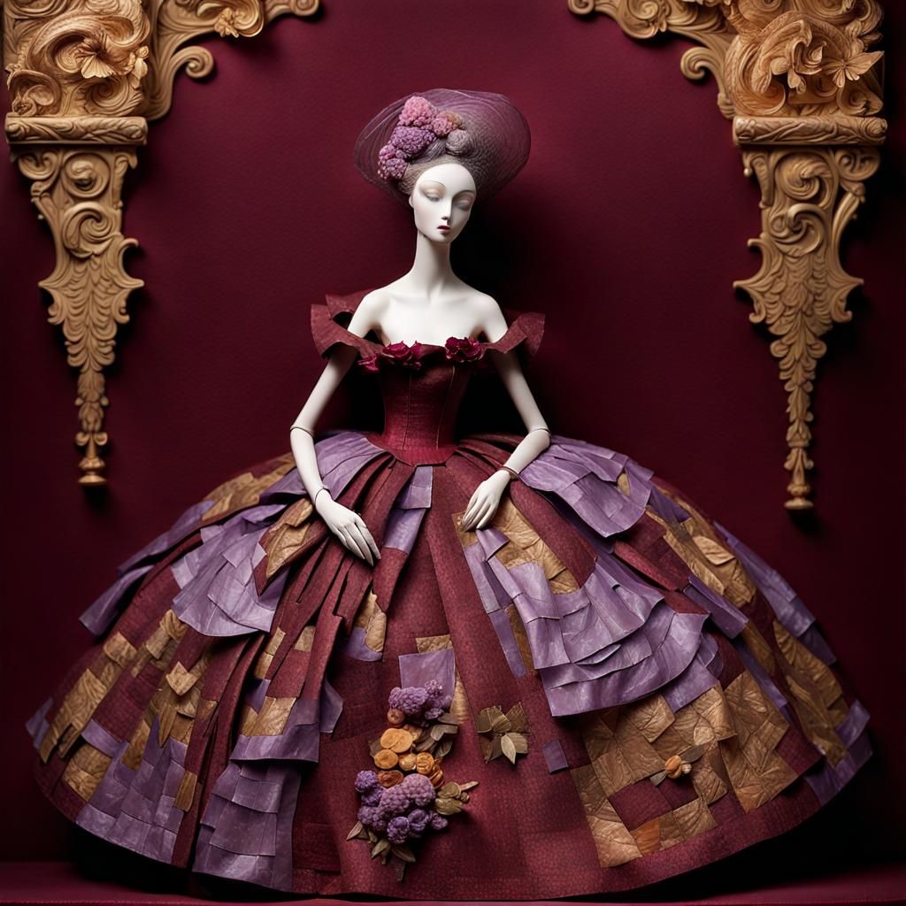 Dreamlike Metallic Sculpture in Soft Burgundy Hues