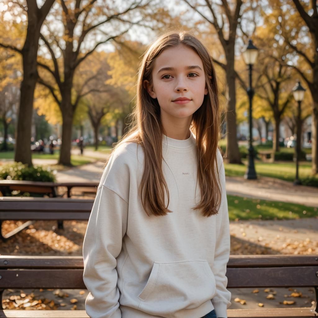Realistic Portrait of a Girl with Soft Bokeh