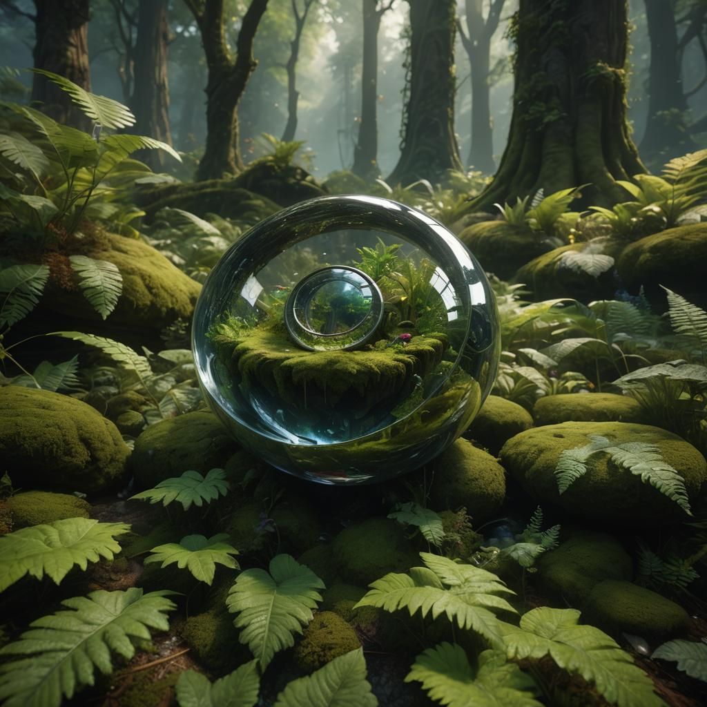 Fantastical Forest with Transparent Overlay in Deep Color