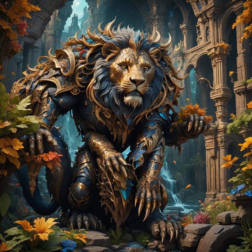 Detailed Matte Painting of Leo in Deep Color