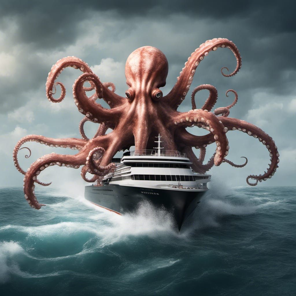 Giant Octopus Attacks Cruise Ship: Hyperrealistic Calamity