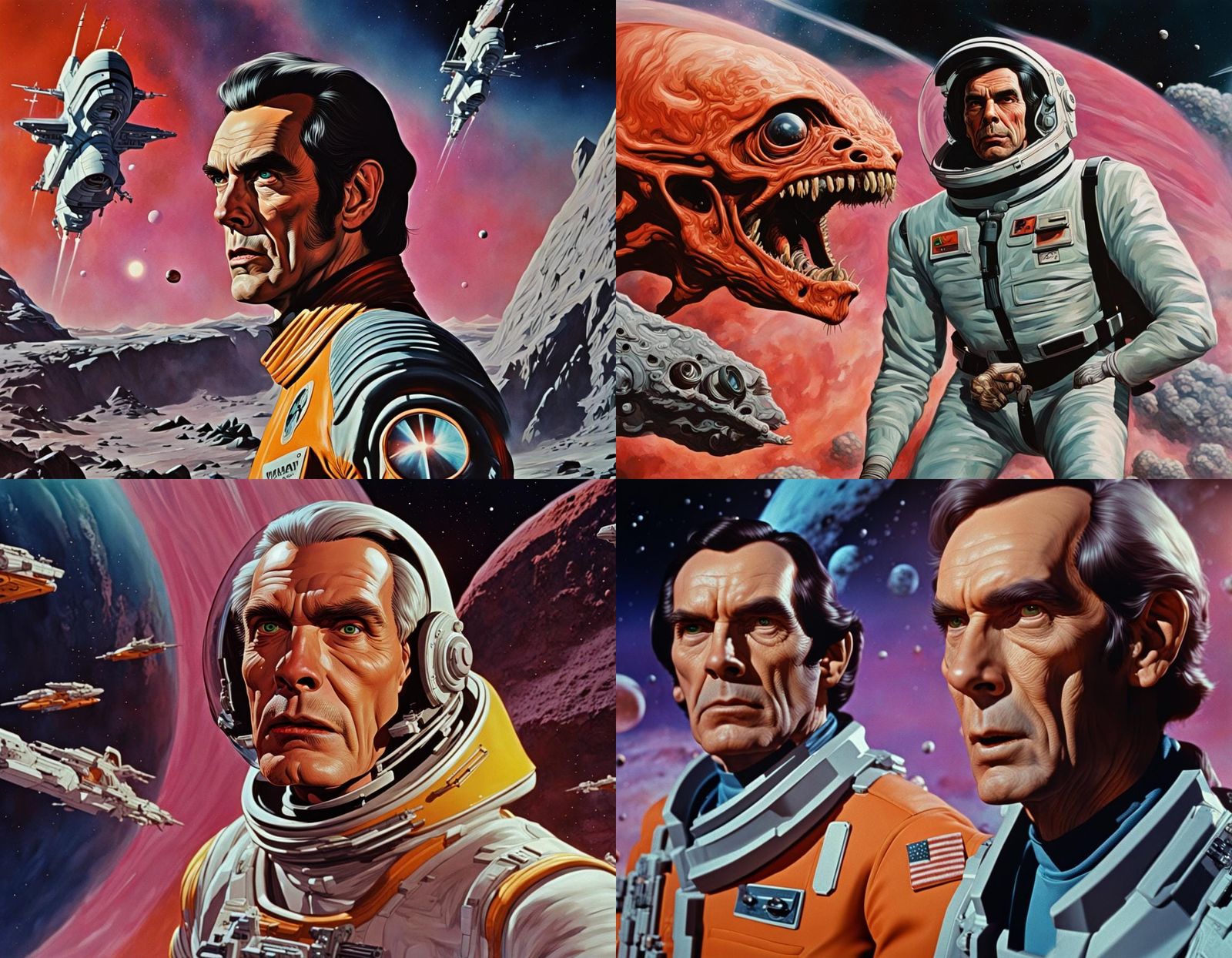 Space 1999 Mutant Alien Attack in Hyperrealistic Style