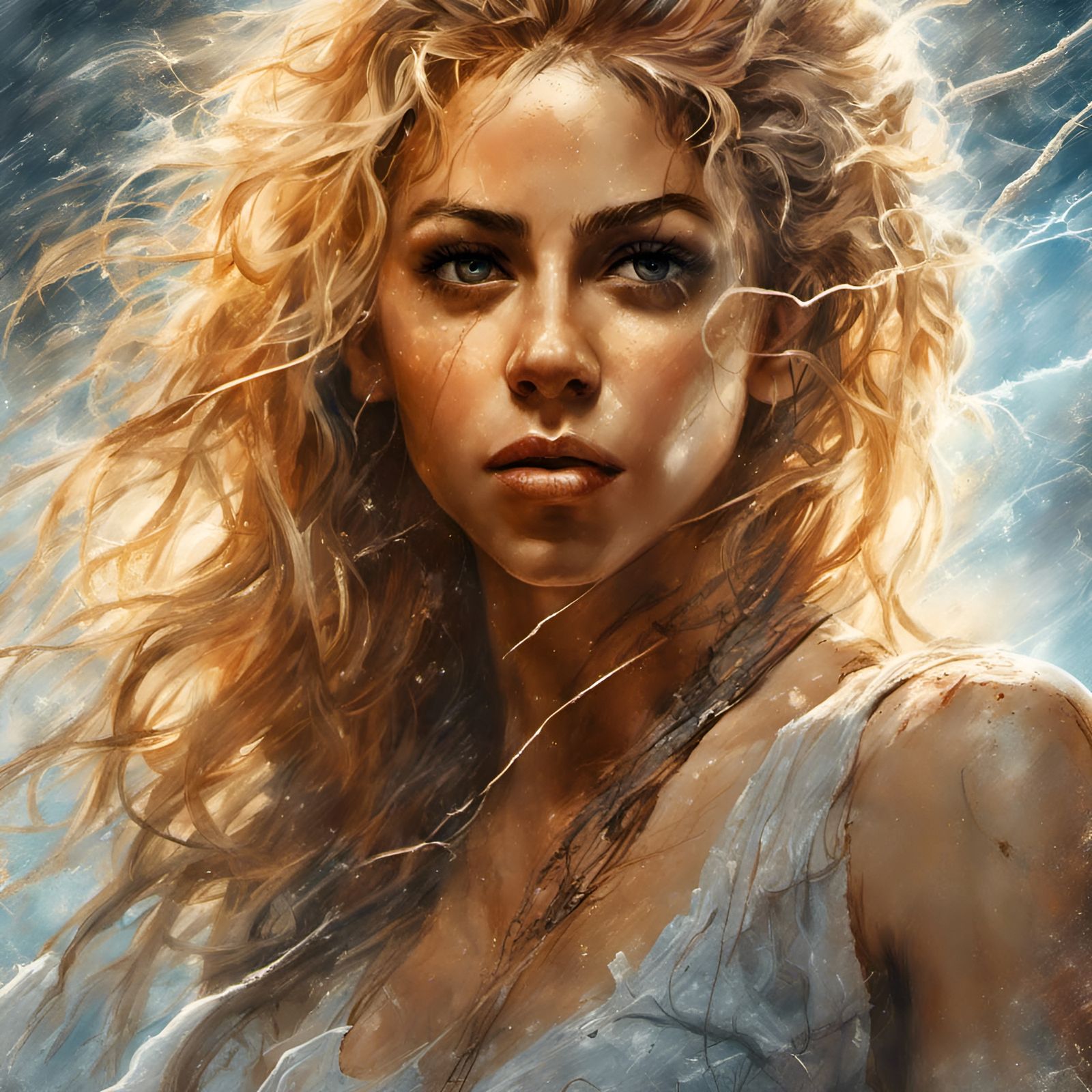 Portrait of a Gorgeous Woman Surrounded by Salt