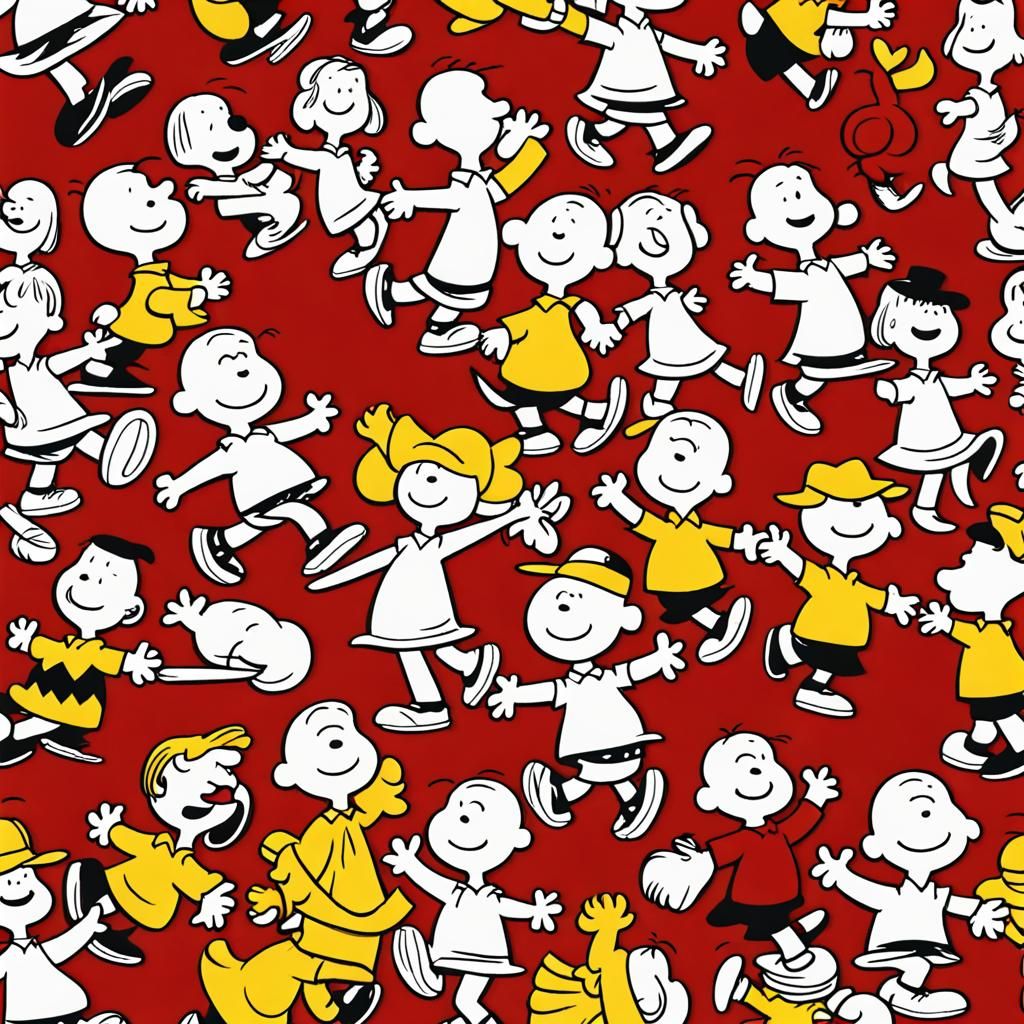 Peanuts Gang Happy Dance in Schulz Style