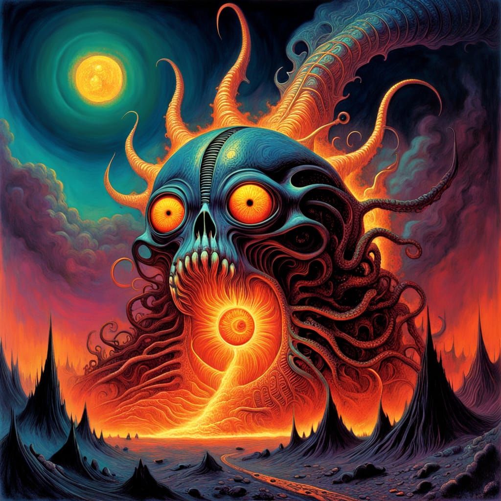 Eldritch Horror Eats Star in Fauvist Style