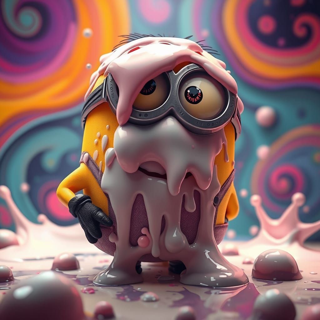 Whimsical Minion in a Dreamlike Creamy Paradise