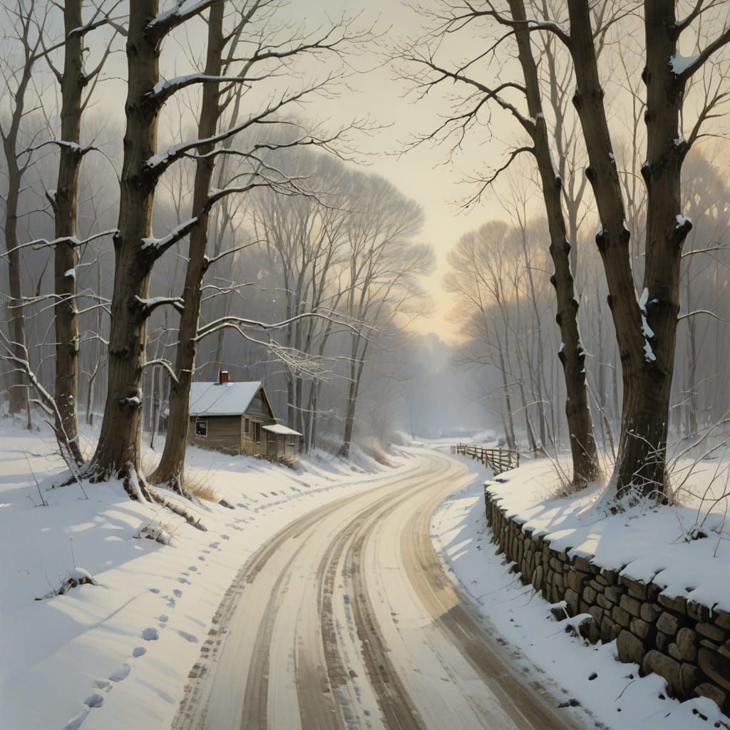 Snowy Winter Wonderland in Soft Focus