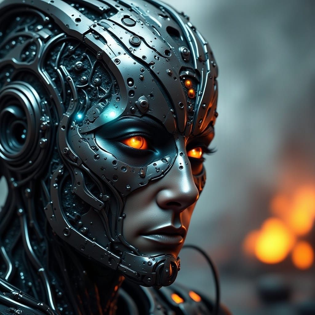 Cyborg Soldier in Agony and Ecstasy