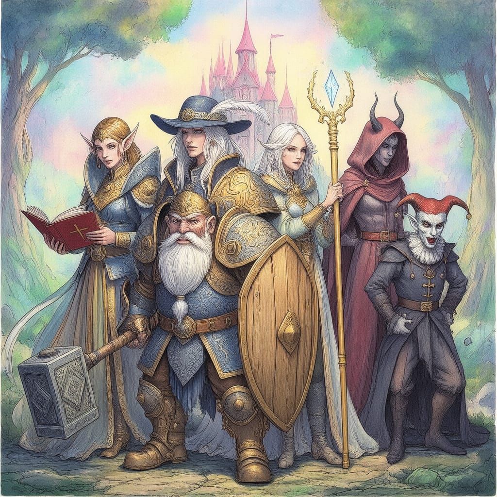 Fantasy Heroes in Watercolor Game Concept Art