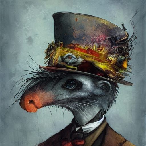 Portrait of a dapper opossum