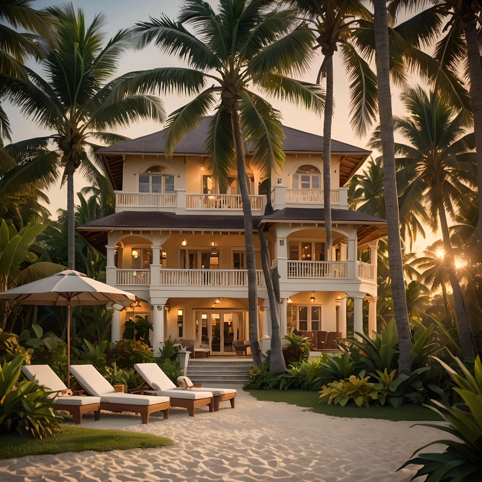Luxury Caribbean Home at Golden Hour