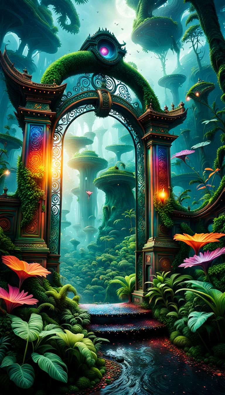 Galaxy Gate to Paradise: Epic Digital Painting
