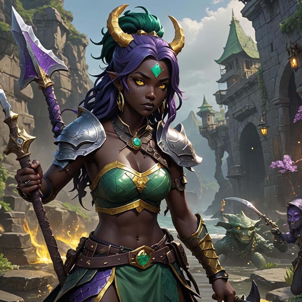 Detailed 3D Anime Triton Character Art