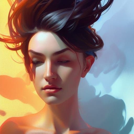 Bold Lesbian Portrait in Art Nouveau Style