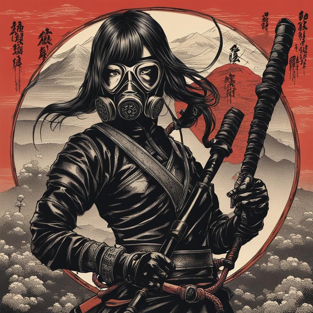 Cyberpunk Samurai Warrior with Nodachi Sword