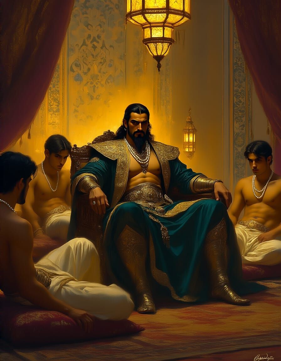 Opulent Central Asian Warlord in Lavish Palace