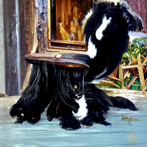 Charming Black Cat: Oil Painting by James Gurney