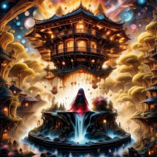 Gypsy Woman Dancing in the Rain, Fantasy Style