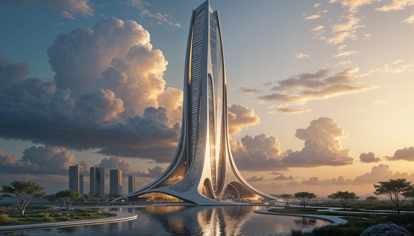 Futuristic Building with Vermiculation Textures