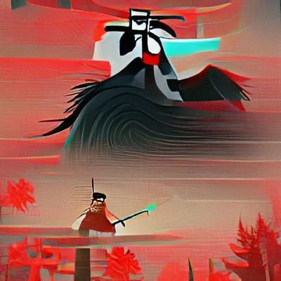 Samurai Warrior in Animated Style