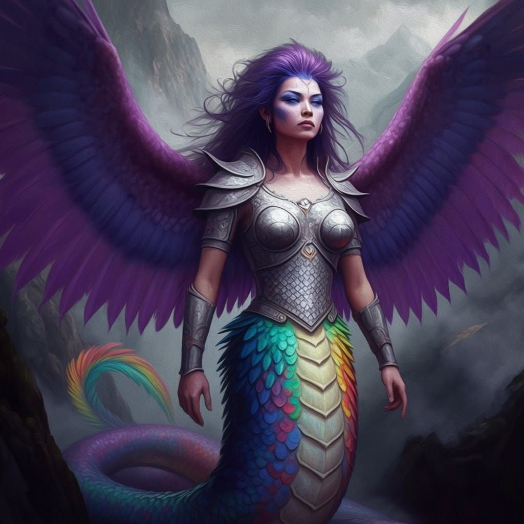 Quetzali Maiden in Oil Tenebrism Style