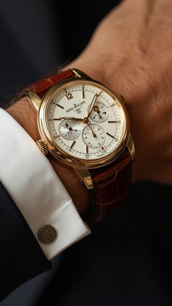 Gold Patek Philippe Watch Close-Up: Hyper-Realistic Detail