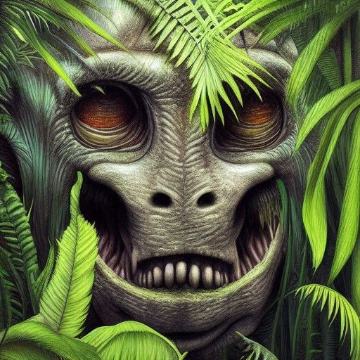 Ethereal Jungle Monster in Hyperrealistic Detail