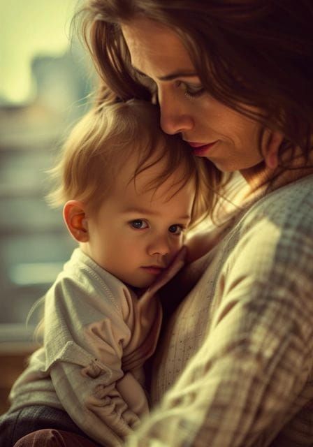 Hyperrealistic Image of Mother and Toddler