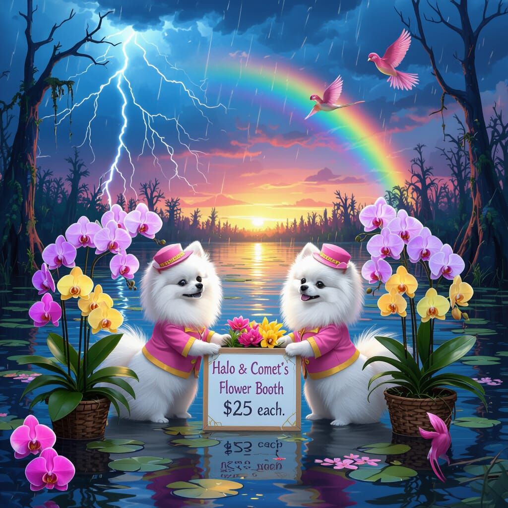 Pomeranians Sell Orchids in Enchanted Swamp
