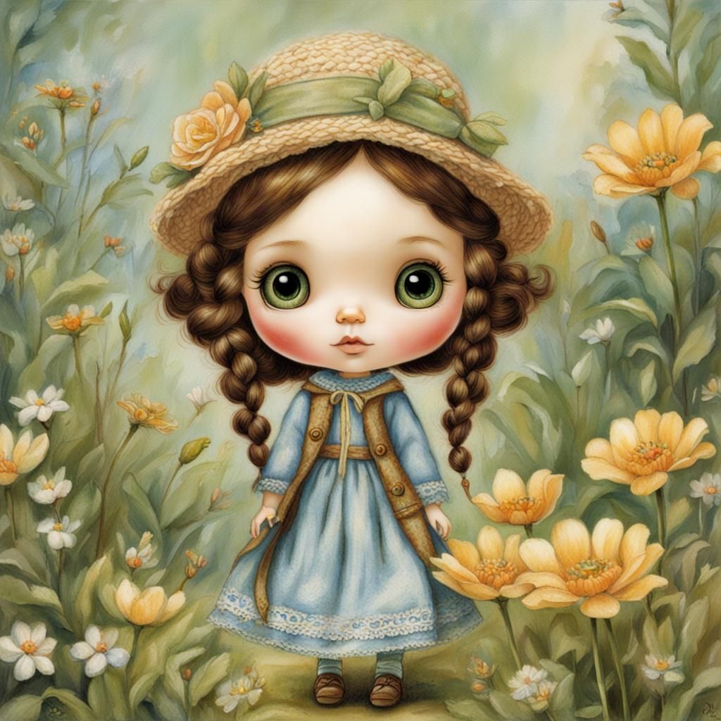 Blythe Doll as Flower Fairy Art