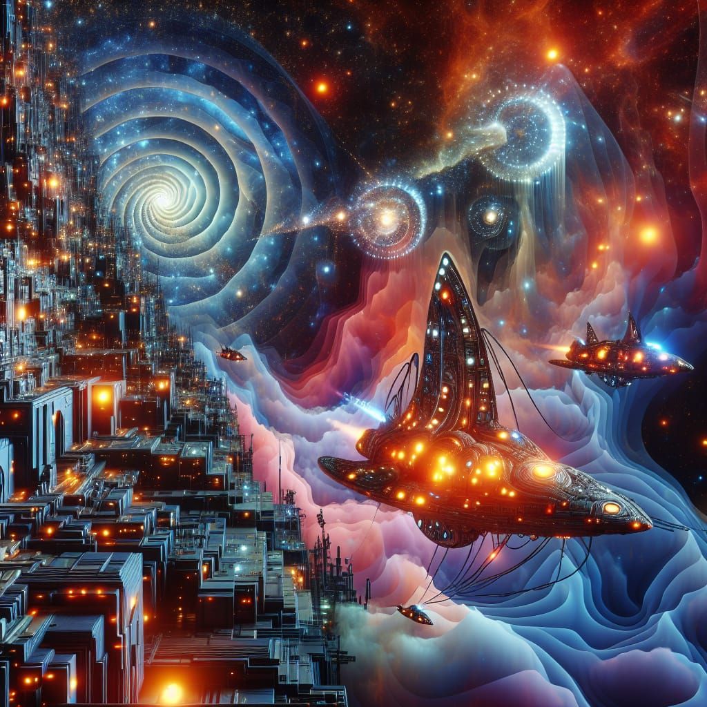 Their Sci-Fi Crochet Antigrav Ship in Sci-Fi Assemblage Sci-...