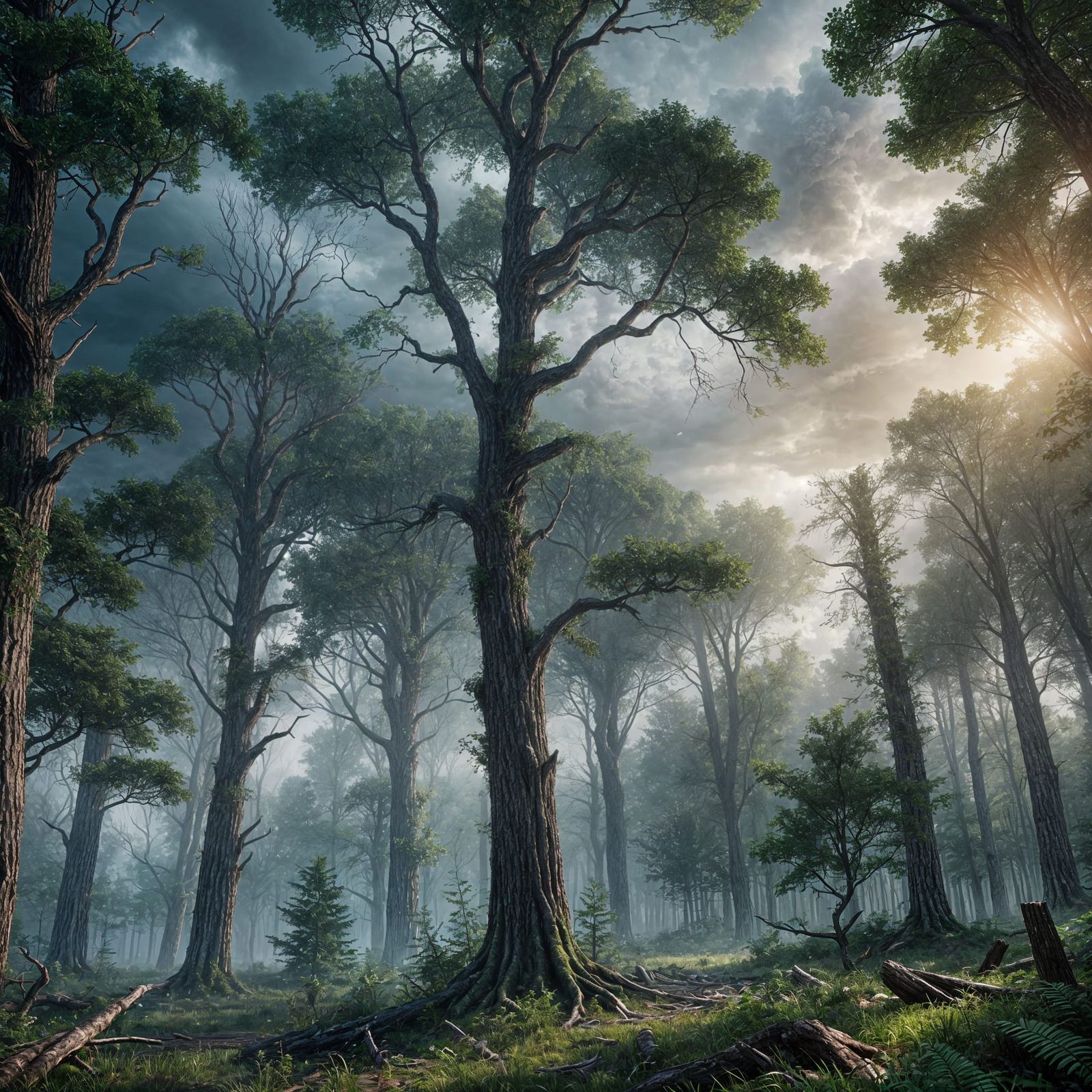 Epic 3D Storm Over Forest in 8K