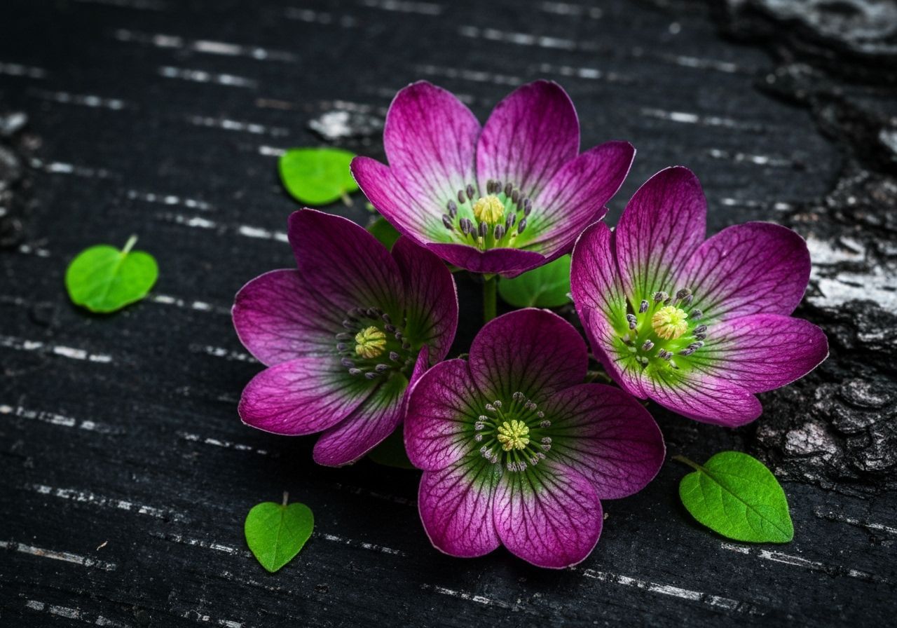 Macro Photograph of Plum Flowers with Birch Bark