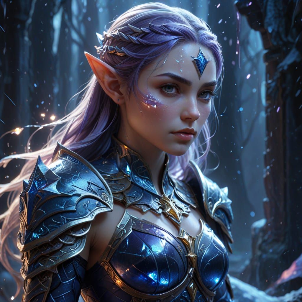 Ice Elf Warrior in Celestial Light