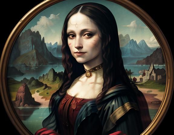 Harley Quinn as Mona Lisa in Potter Style