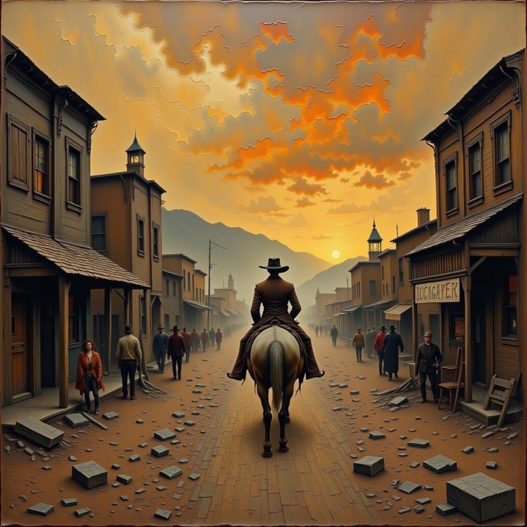 AI-Generated Old West Town with Surreal Twist