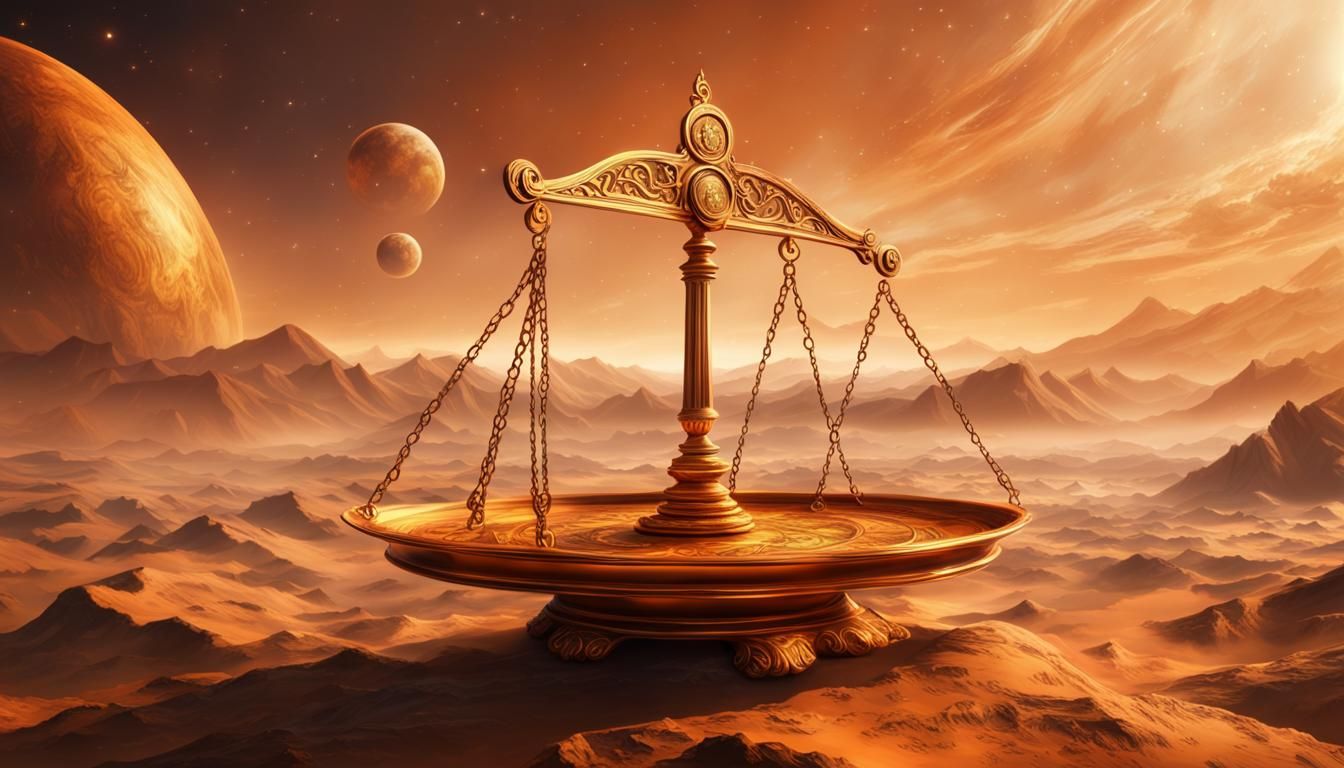 Libra Zodiac Sign with Astrological Theme