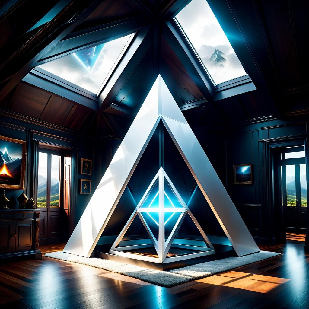 White Energy Tetrahedron: Digital Matte Painting