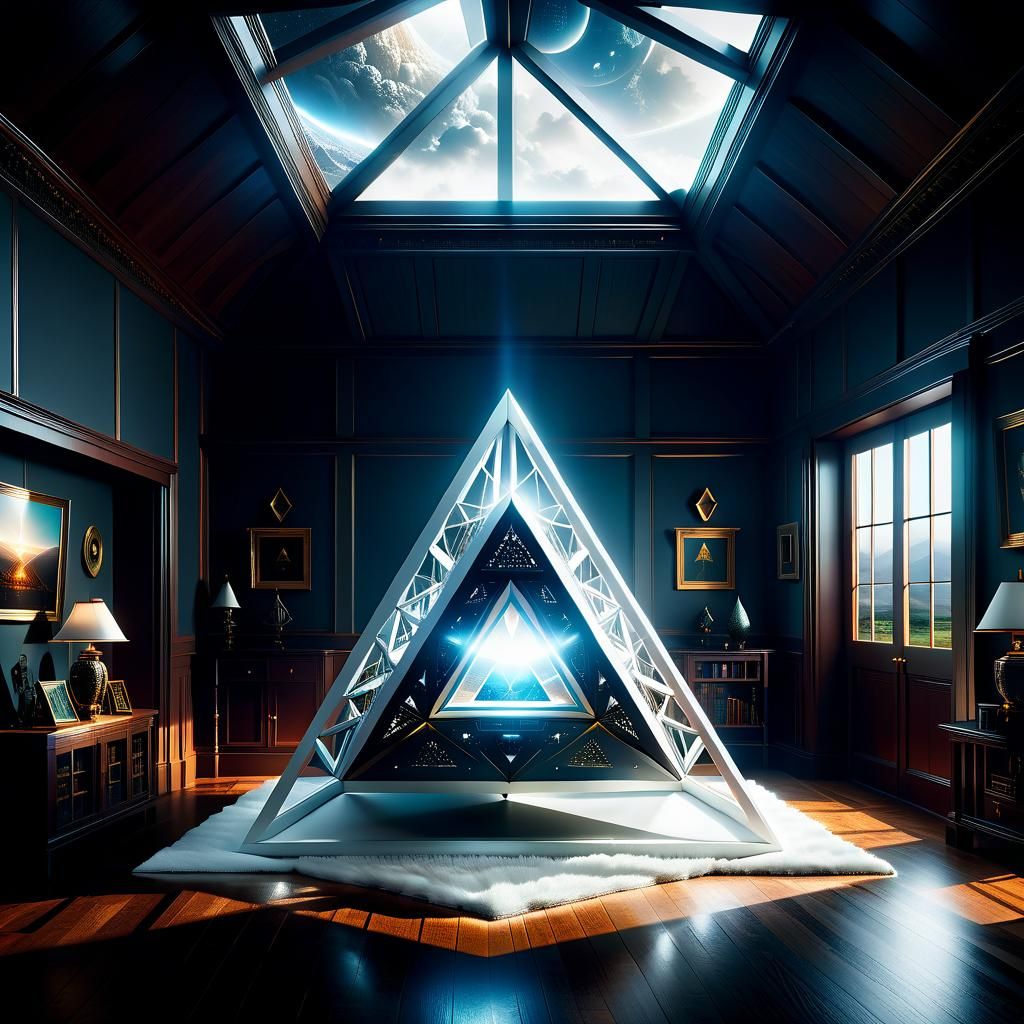 White Energy Tetrahedron: Epic Digital Matte Painting