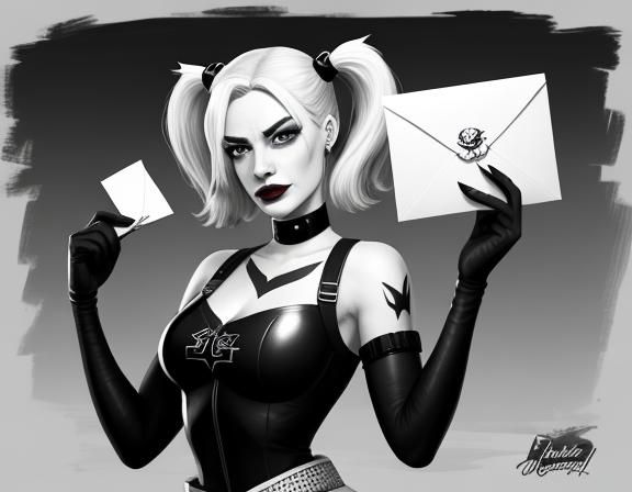 Harley Quinn in Lichtenstein Style Fine Art