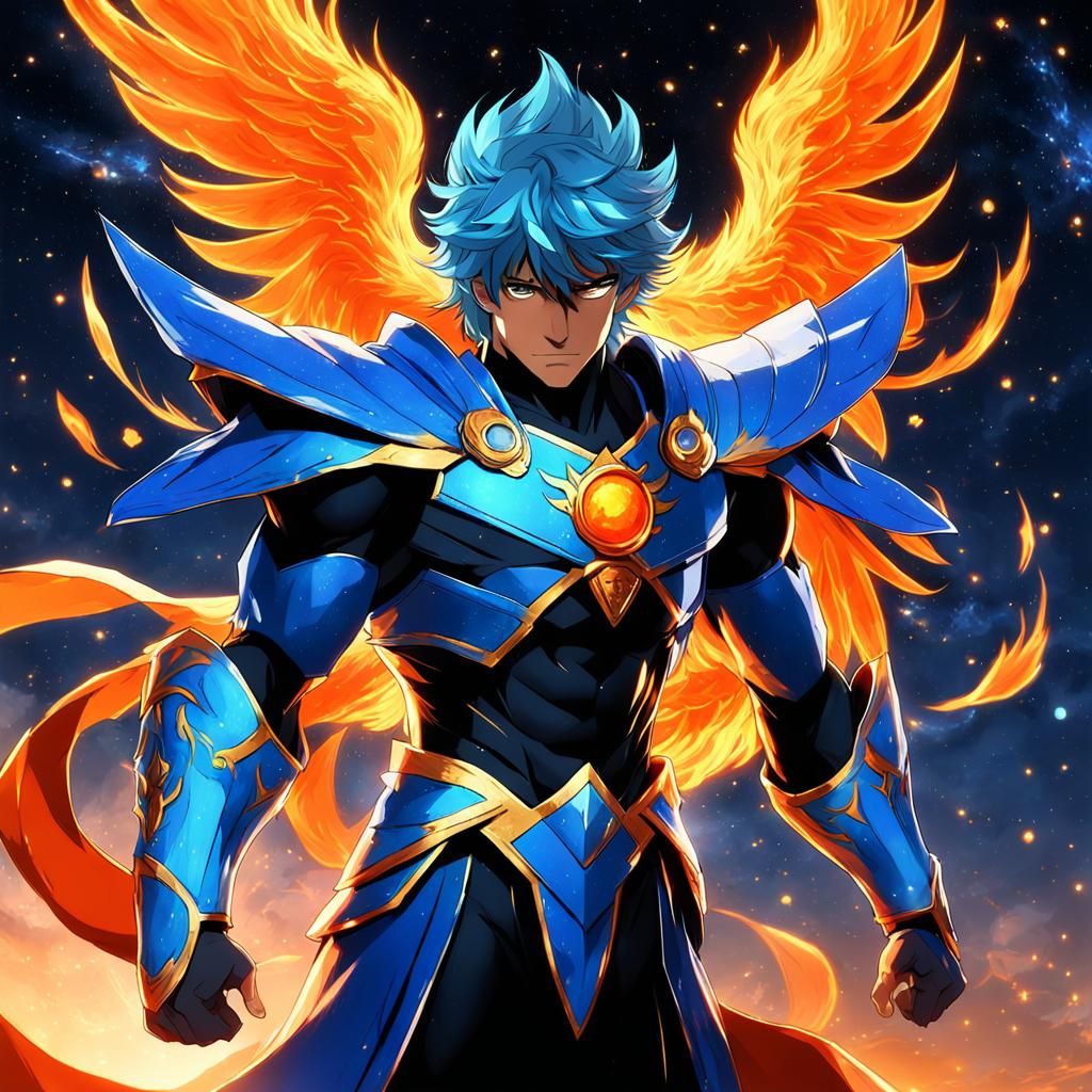 Phoenix Knight in Anime Style