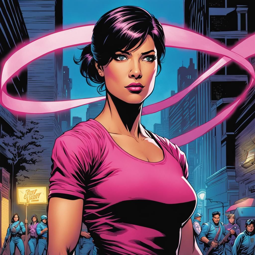 Woman Fighting Breast Cancer: Comic Book Art