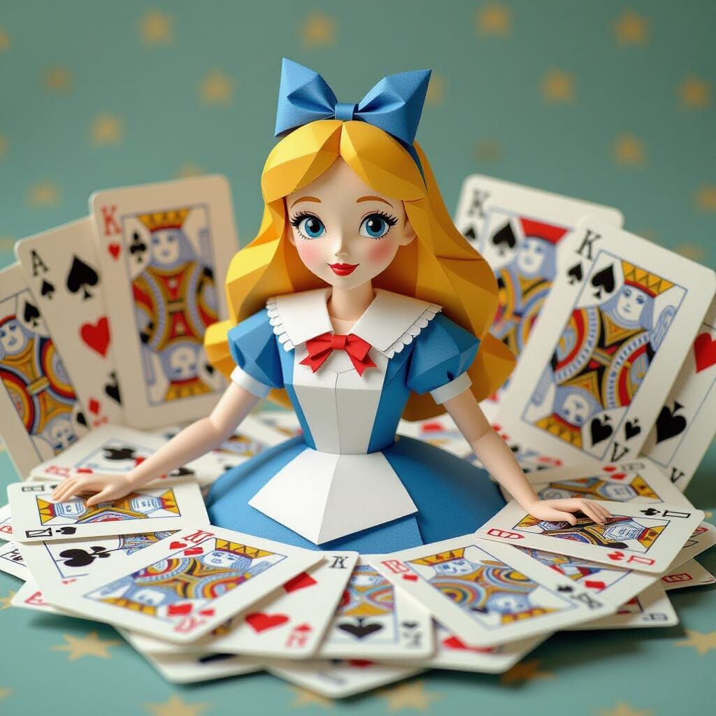 Alice in Wonderland with Living Origami Cards
