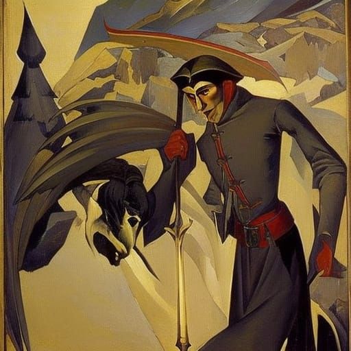 Vampire Lord in Coffin: A Surreal Portrait