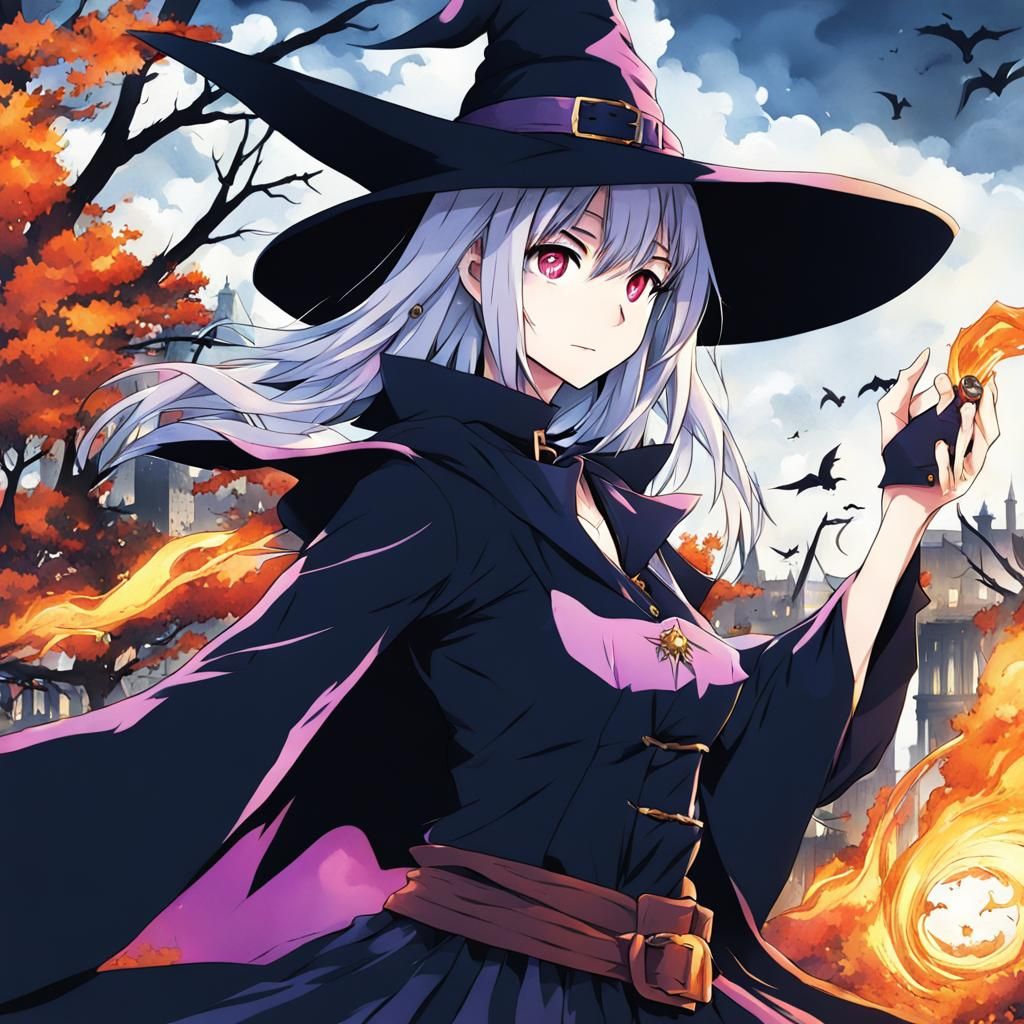Anime-Style Witch in Manga Key Visual